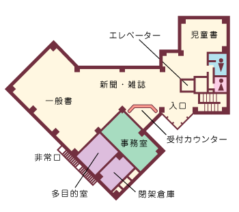 花見川図書館花見川団地分館館内マップ2