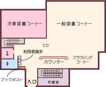 花見川図書館館内マップ1
